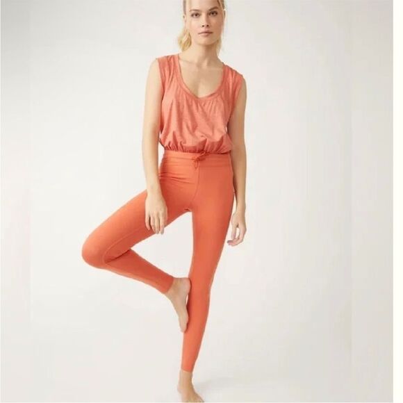 Free People Movement Off to the Races Sleeveless Jumpsuit, Copper, Medium. NWOT! - Picture 3 of 16